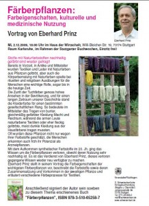 Vortrag Färberpflanzen, Stuttgarter Buchwochen